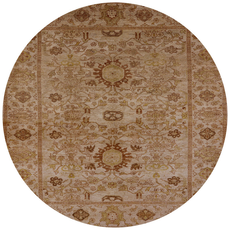 Tapis oriental beige Ranchero, Rond 5 pi