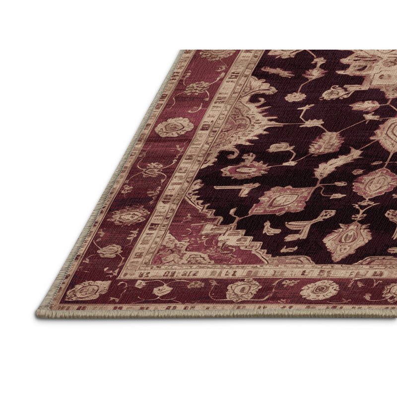 Tapis brun lavable à la machine, Carré 5 pi