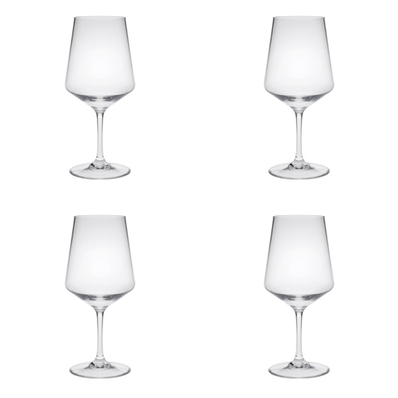 Ensemble de quatre verres à vin tout usage en verre Tritan