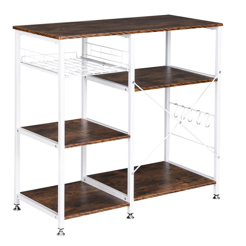 90cm W Steel Shelving Unit, Rustic Brown