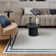 Carmel Modern Bordered Cream/Navy Area Rug