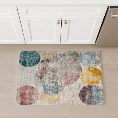 Machine Washable Indoor/Outdoor Lansford ACN2381 Circles Rug