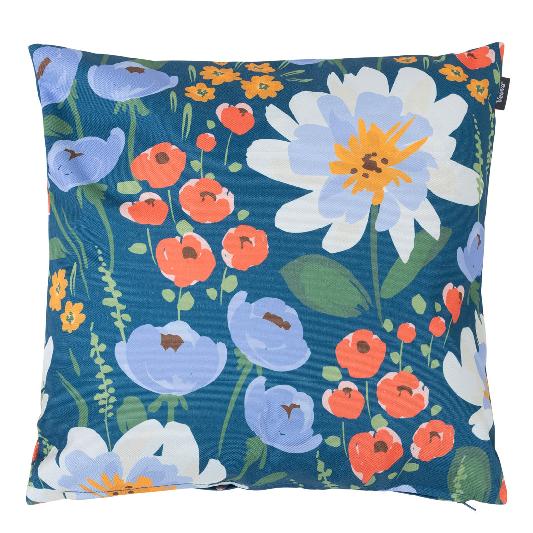 Indoor / Outdoor Floral Square Scatter Cushion with Filling