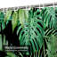 Rideau de douche vert à feuilles de palmier avec 12 crochets Monstera-1055142780