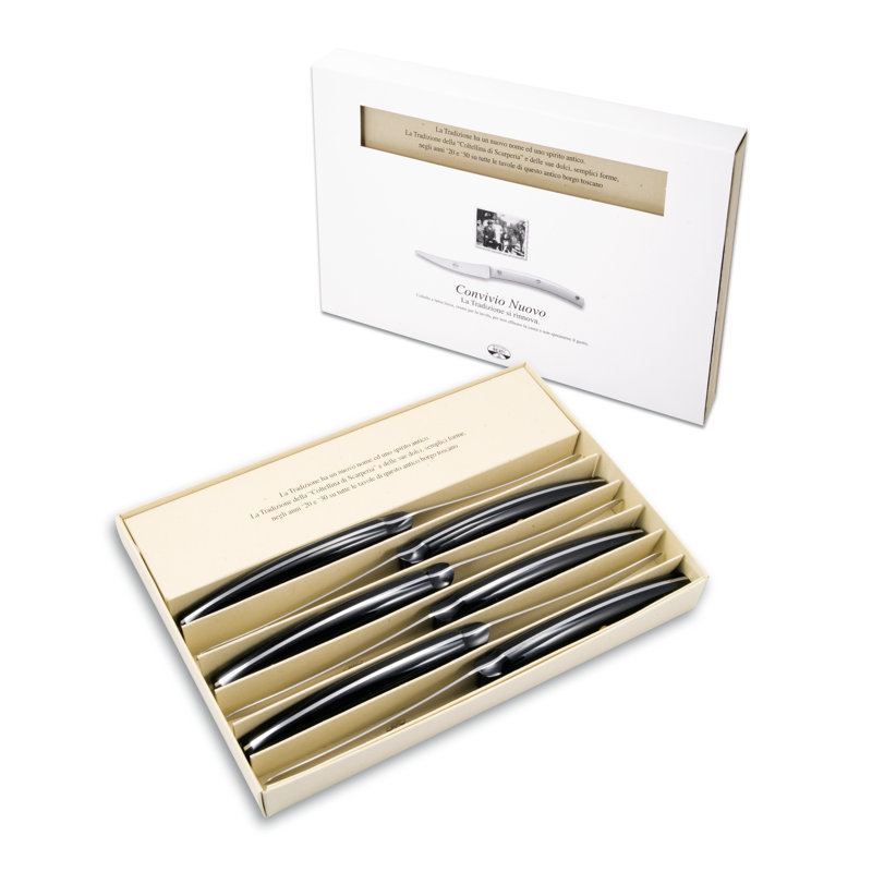 Convivio Nuovo Steak & Table Knives, Methacrylate, Black