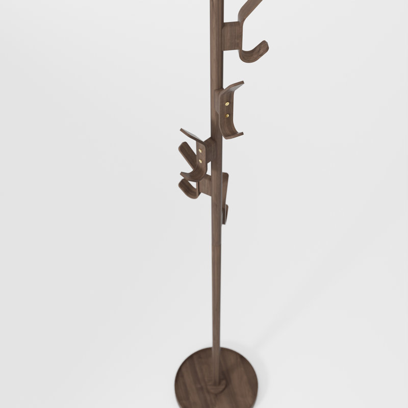 Phillipa Coat Stand, 5 double hooks, freestanding, Brown