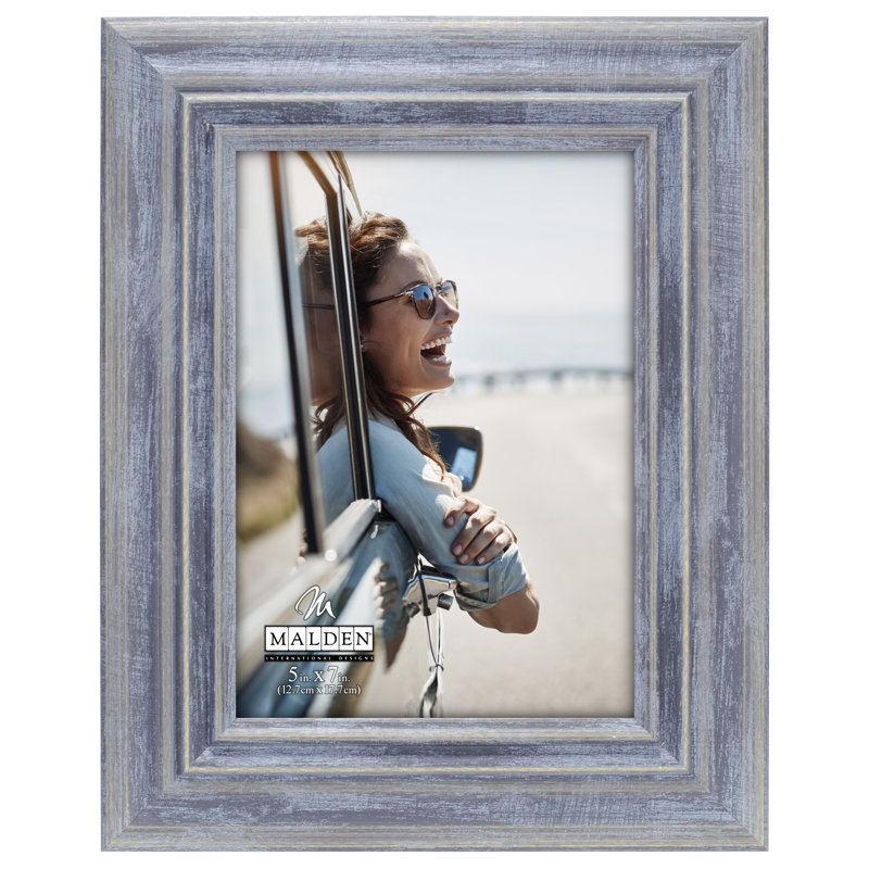 Denim Blue Rustic Wood-Grain 5x7 Picture Frame