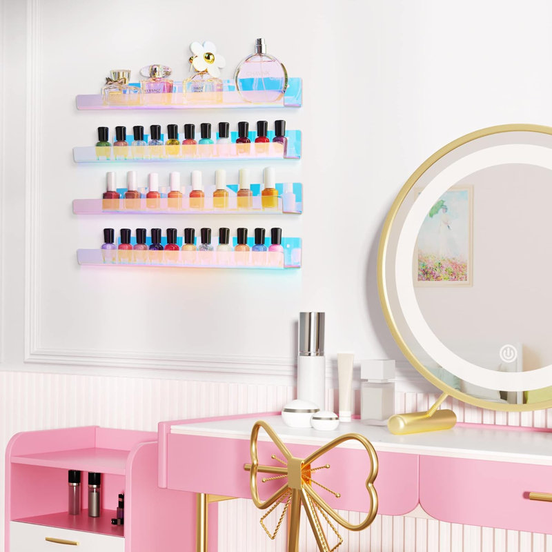 4-pack Iridescent Acrylic Floating Shelves 