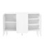 Armoire à chaussures minimaliste de style crème avec 5 pieds en bois massif, buffet armoire avec tablettes réglables, grande armoire de rangement avec portes ondulées-1358803992