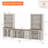 Entertainment Center With Bookshelves With Glass Doors, Farmhouse Wall Unit TV Stand For Tvs Up To, Media Console Table For Living Room, Bedroom & Home Theater, Oak-1654890942