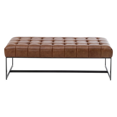 Genuine Leather Upholstered Bench