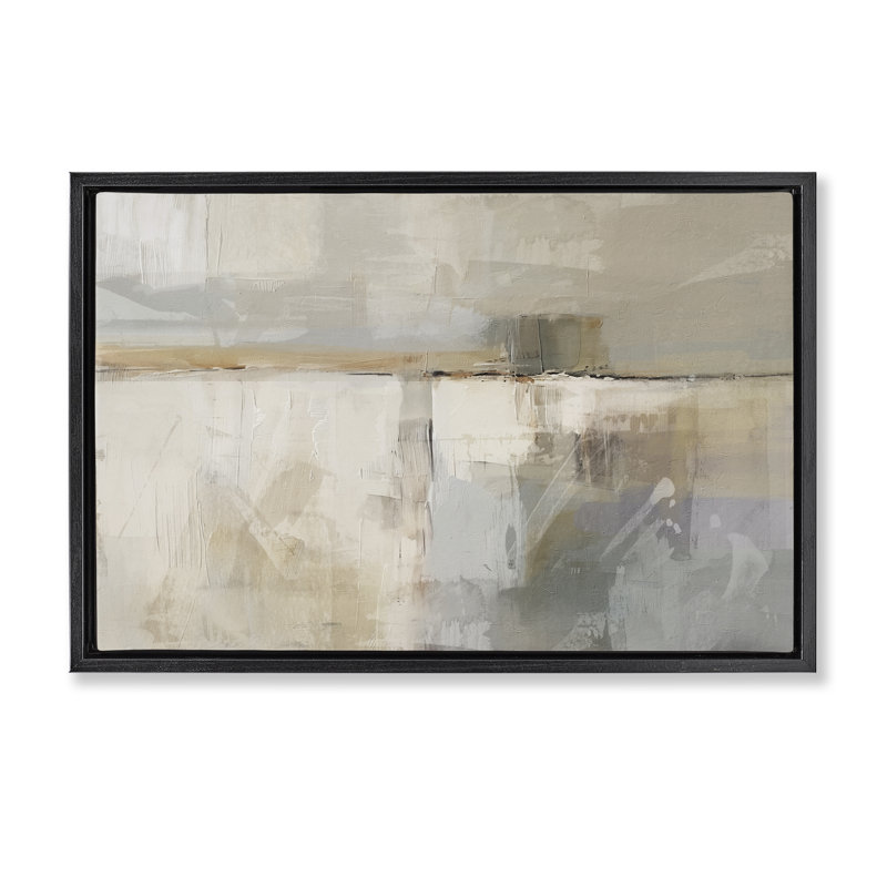  Toile abstraite «Shimmering Meadow» par Nina Blue, H 17 po x l 25 po, Cadre flottant noir de jais