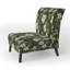 Boho Botanical Oasis Palm I - Upholstered Tropical Accent Slipper Chair