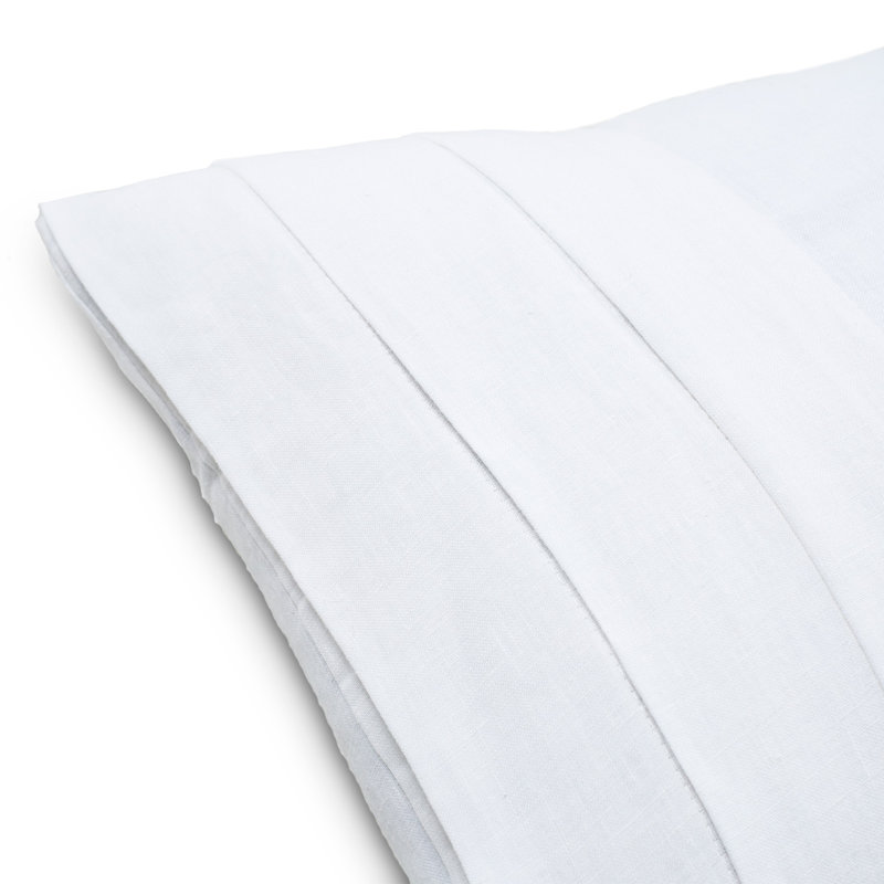 Addison Linen Duvet Set - White, Queen Duvet Cover + 4 Shams + 1 Pillow