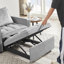 Lit pour la décoration intérieure: dossier réglable, velours gris. Structure en bois, assise mi-moelleuse. Lit pliant élégant et pratique: se transforme en fauteuil inclinable ou facilement. Revêtement en velours, structure solide. Siège, dossier-1449785520