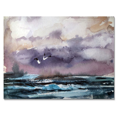 Vague et goélands - Peinture sur toile