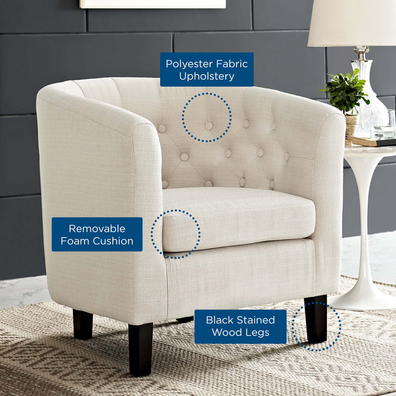 Modway Prospect Upholstered Armchair, Beige
