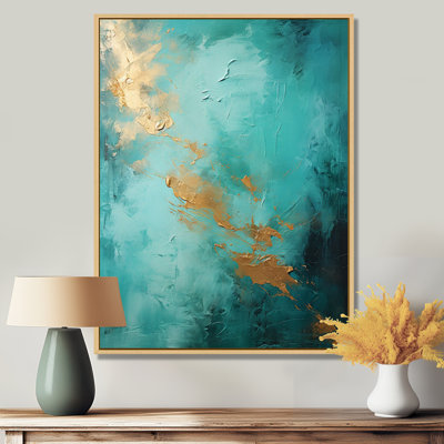 Jaivien turquoise tranquillité VI - paysages abstraits, art mural