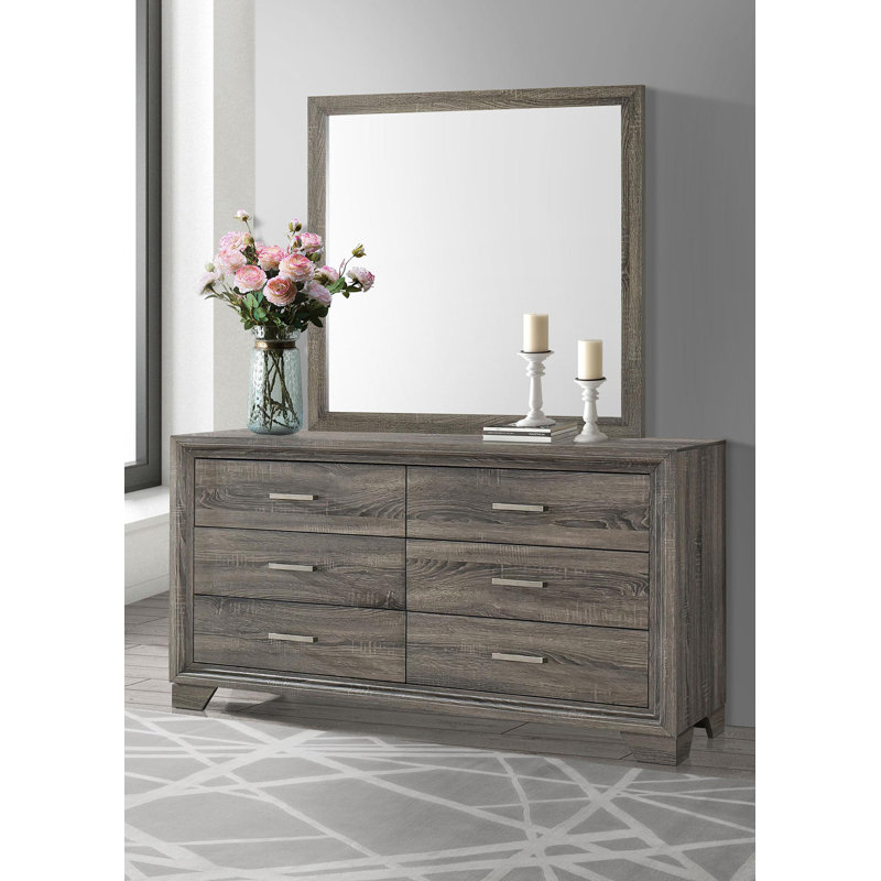 Dresser Mirror Brown Oak