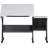 Studio Designs Eclipse Adjustable Drafting Table With Slide-Up Pencil Ledge, Under Desk Storage Shelf, And Included Padded Stool