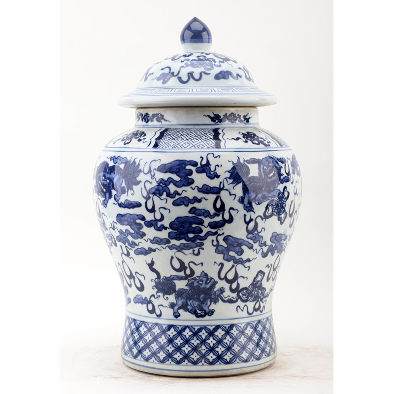 Handmade Porcelain China Ginger Jar