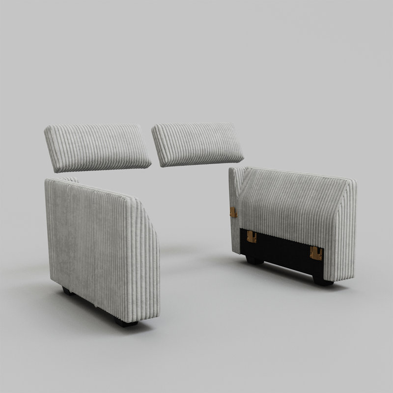 Canapé modulaire Caryn, Gris
