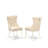 5-Piece Linen White Solid Wood Top - Round Upholstered Dining Room Set - (Seats-4)-147536046