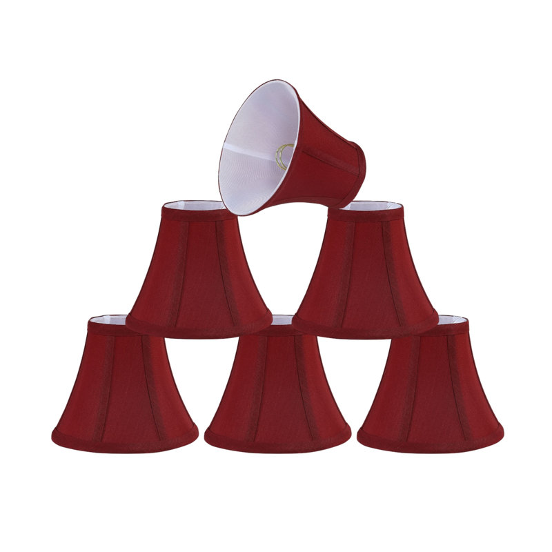 Rust Faux Silk Bell Lamp Shades for Chandeliers, Set of 6