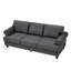 83 po, American Classic, trois places,, clous argentés, sièges en éponge confortables, rangement dissimulé, siège rembourré de 83 po de style classique avec-1990239189