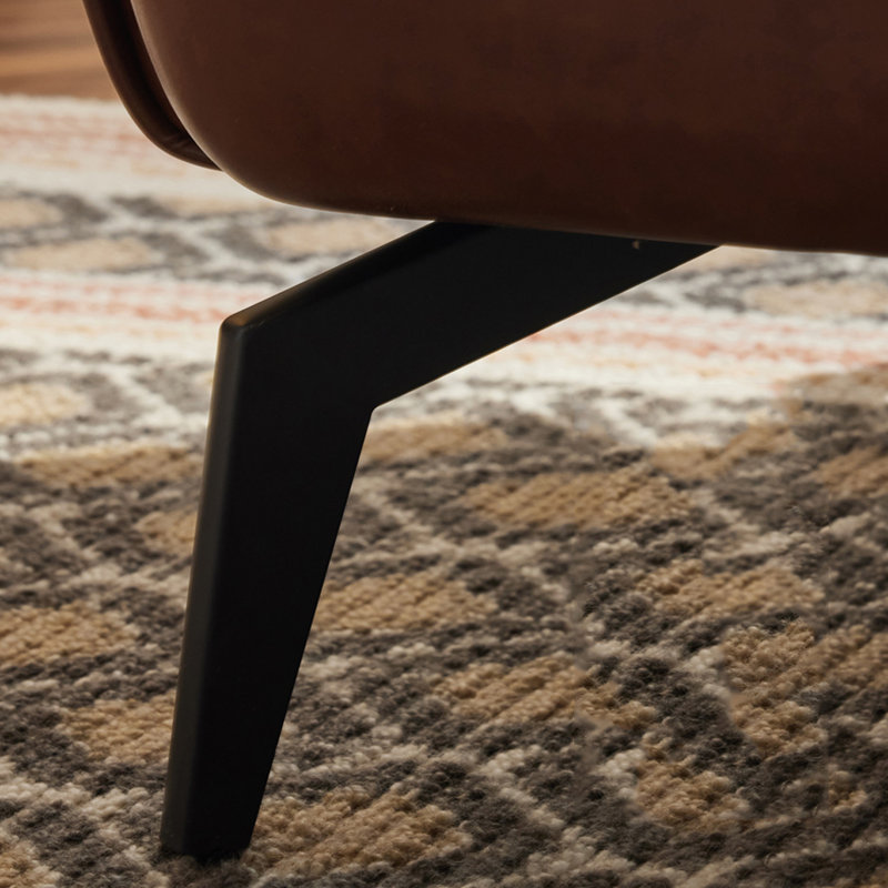 Chaise à dossier haut en similicuir, Dark Coffee Faux Leather