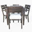 Ensemble de salle à manger 7 pièces pour l'extérieur, table en bois avec 6 chaises pour la pelouse, la cour, la terrasse du jardin, au bord de la piscine-1076329426
