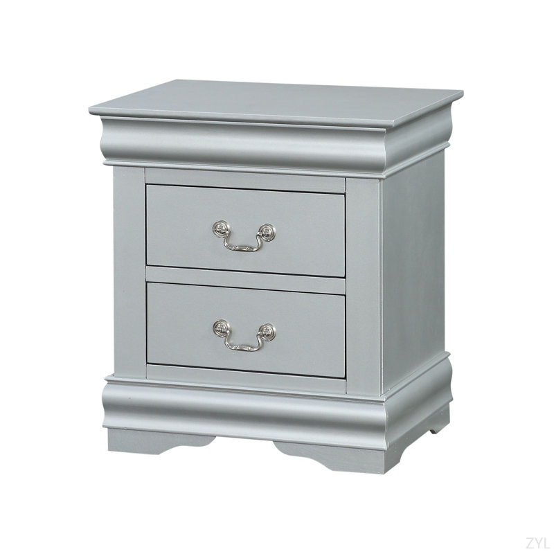 Philippe III Platinum Finish Nightstand