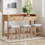 Ensemble de table de salle à manger 4 pièces pour 3 personnes, ensemble de table et chaises de cuisine rétro avec 3 tiroirs de rangement, idéal pour les petits espaces-1252666219
