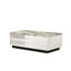 Matilda 47" White Coffee Table With White Faux Marble Top