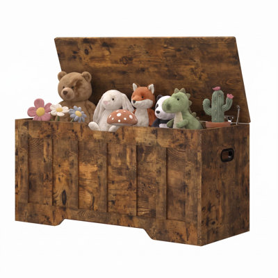 Wooden Storage Bench with Lid – Entryway, Bedroom & Living Room Toy Box – 39.4” Grey