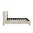 Modern Beige Velvet Upholstered Platform Bed With Wingback Headboard And Walnut Wooden Legs, No Box Spring Needed, King Size