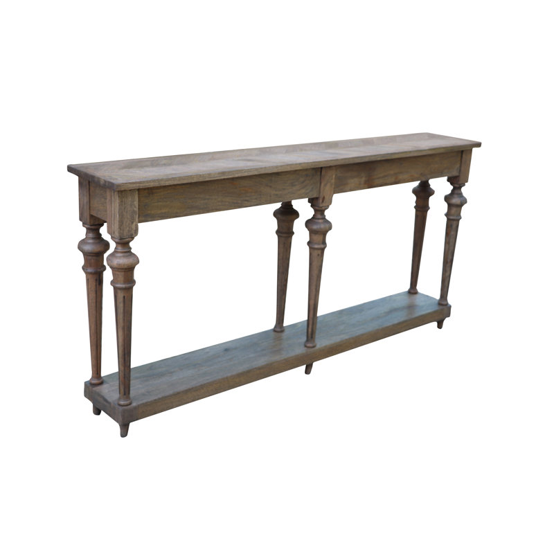 Micky Solid Wood Console Table, Black Wash, 35" H x 72" W x 12" D
