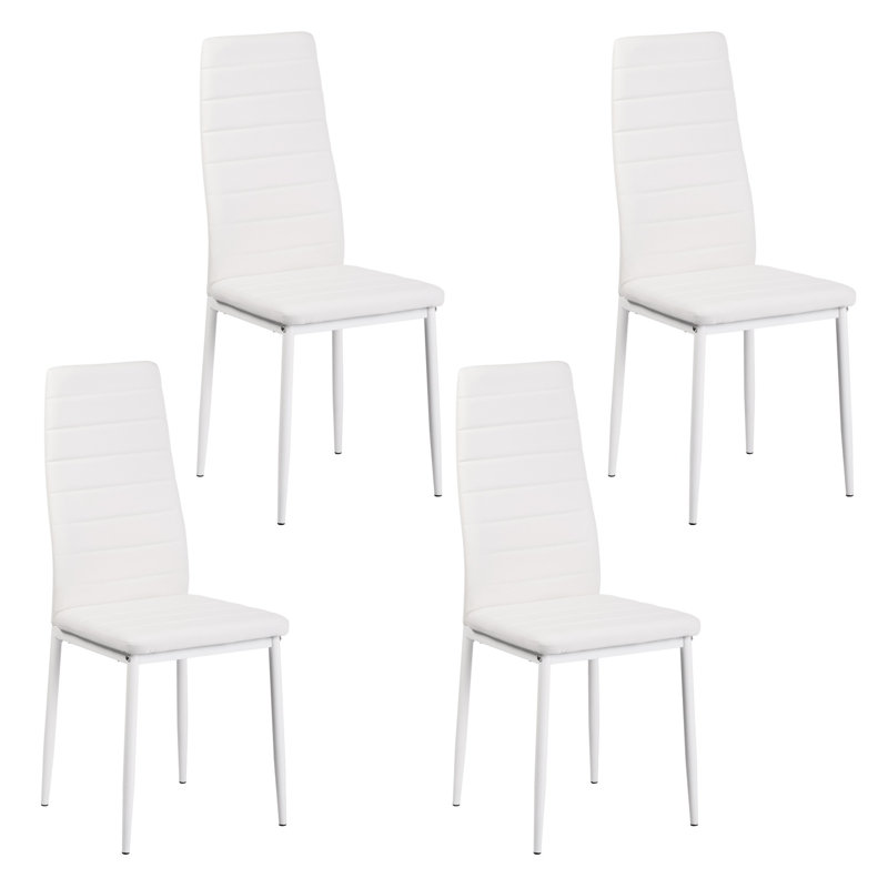 Shadasia 4 - Person Dining Set, 75cm H x 110cm W x 70cm L, White, Oak/Black