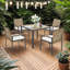 Ensemble de mobilier d'extérieur pour patio - table en bois d'acacia et chaises en rotin 5 pièces, ensemble de conversation toutes saisons-885073921-885073981