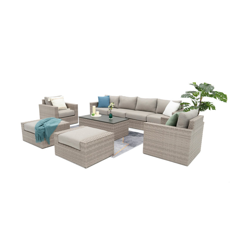 Avrahom 7-Piece Deep Seating Set, Light Gray