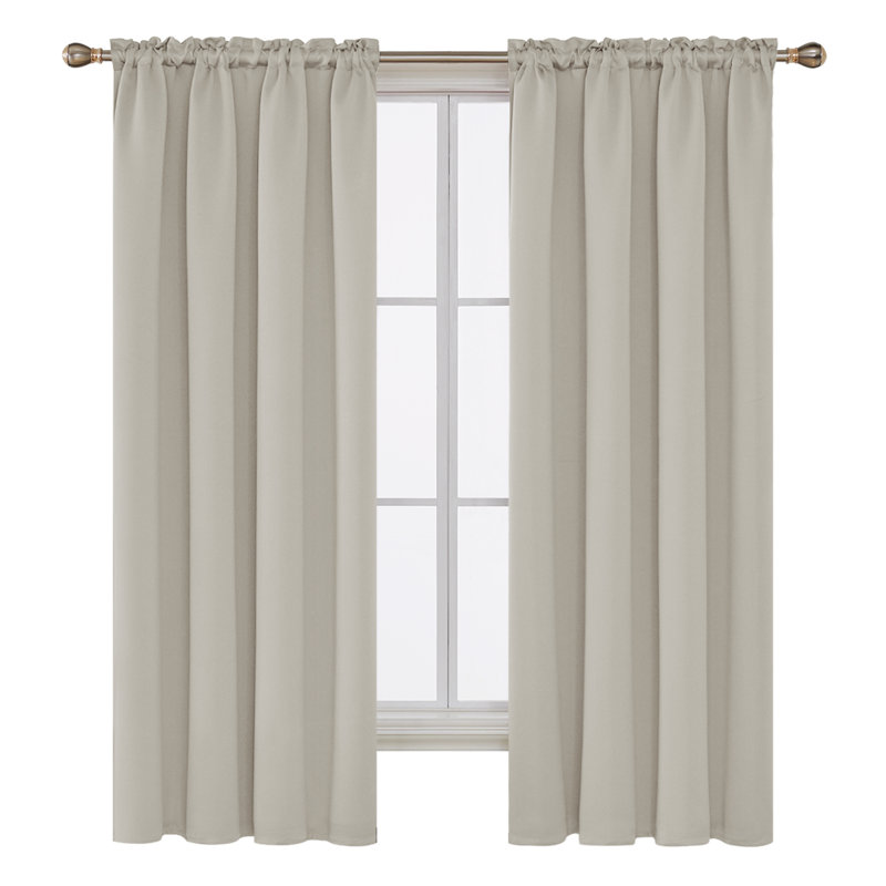 Andreea Blackout Curtain Pair, 132 W x 242 D cm, Greyish White