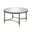 Table basse, finition miroir et laiton antique