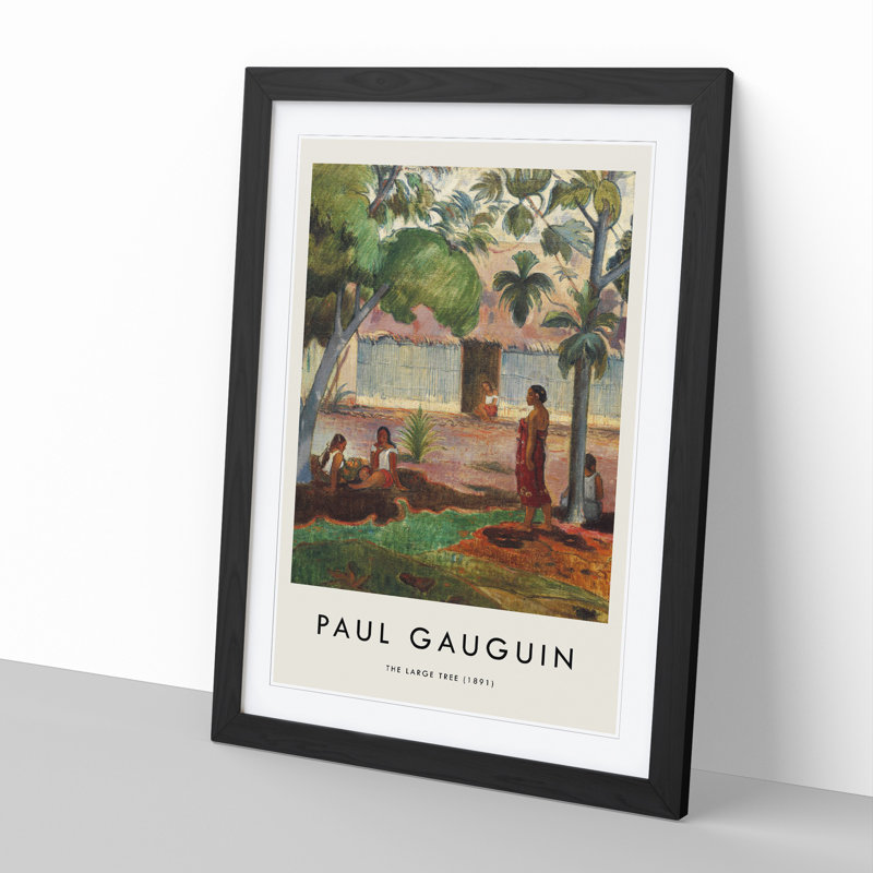 The Large Tree by Paul Gauguin - Picture Frame Painting, Black Framed, 48cm H x 36cm W x 2cm D