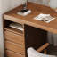 Bureau de direction rectangulaire brun en bois massif avec 3 tiroirs, bureau-118374705-118374700