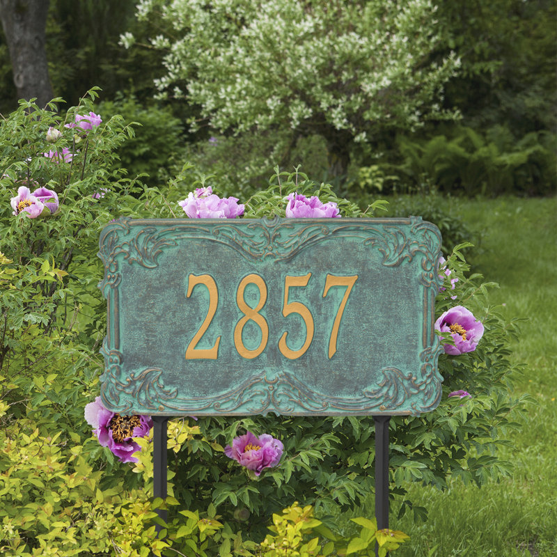 Plaque d'adresse sur 1 ligne Signature Series, Vert-de-gris, Bronze, Oui