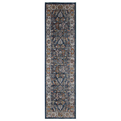 Oriental Machine-Made Blue / Ivory