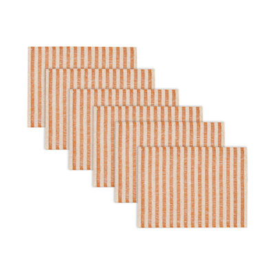 - Ensemble de 6 napperons de table de salle à manger de 16 x 12 pouces, ensemble de 6 napperons rectangulaires de cuisine - à rayures, faciles à nettoyer, napperons à rayures en plastique, essuyables, durables