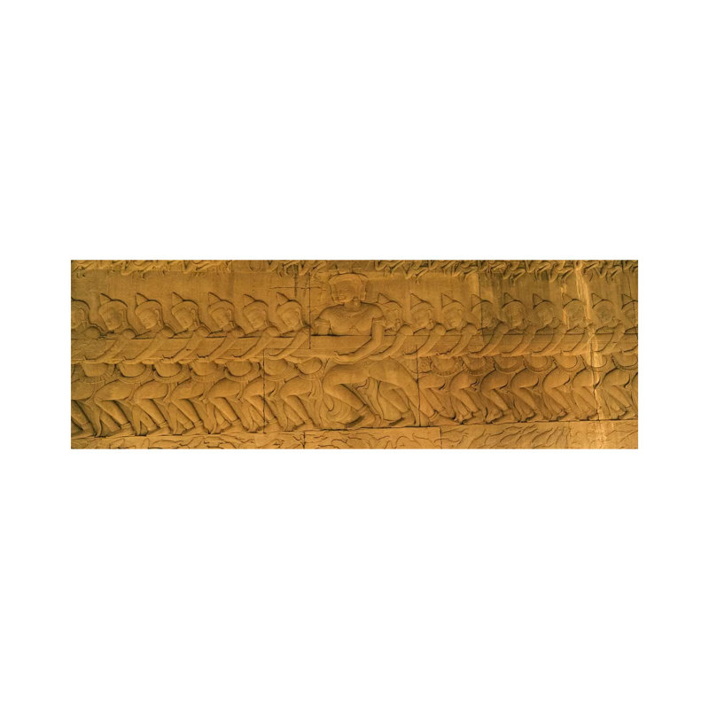 Bas Relief In A Temple, Angkor Wat, Angkor, Cambodia #3 - Wrapped Canvas Panoramic Print, 30.48 cm H x 91.44 cm W x 1.91 cm D