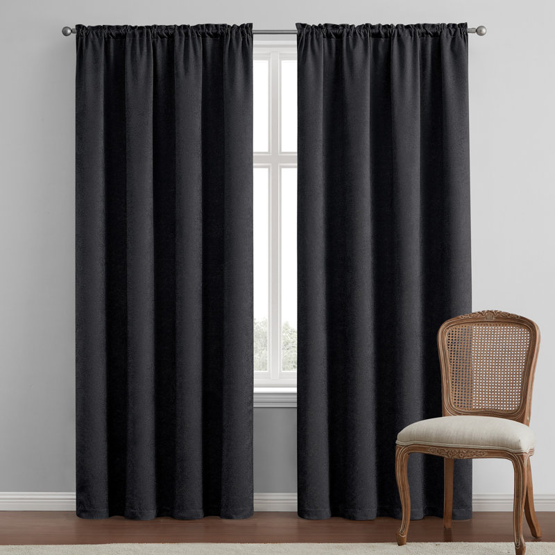 Rideau en polyester Christabel, Noir