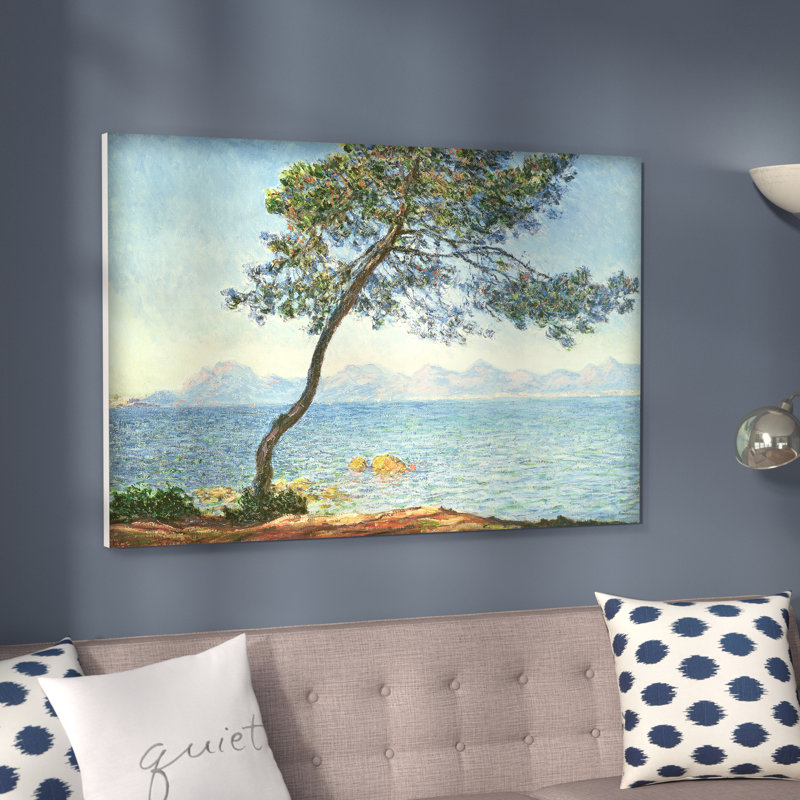 « estã© rel-montagnes » par claude monet, peinture à l’huile, H 32 po x l 48 po x P 1,5 po, Toile tendue, Pas de tapis